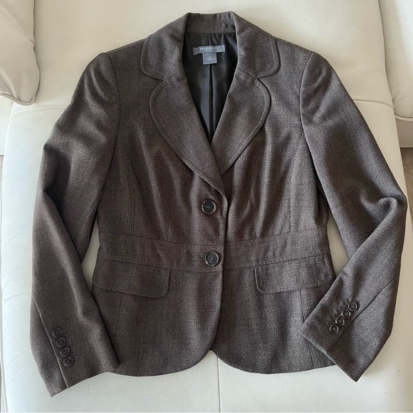ANN Taylor petites gray blazer linen blend size 2 - Picture 1 of 9